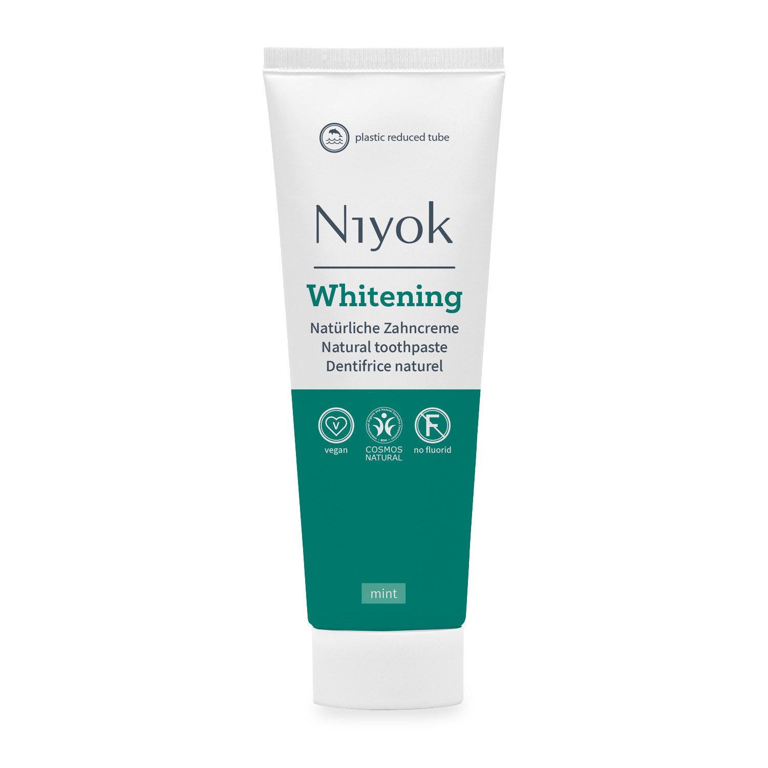 Niyok Zahnpasta (5er-SET)Whitening "Mint" für weiße Zähne Natürliche Pflege & Frische, (Spar-Set, 1-St) Plastikreduzierte Tube, Ohne Fluorid & Vegan