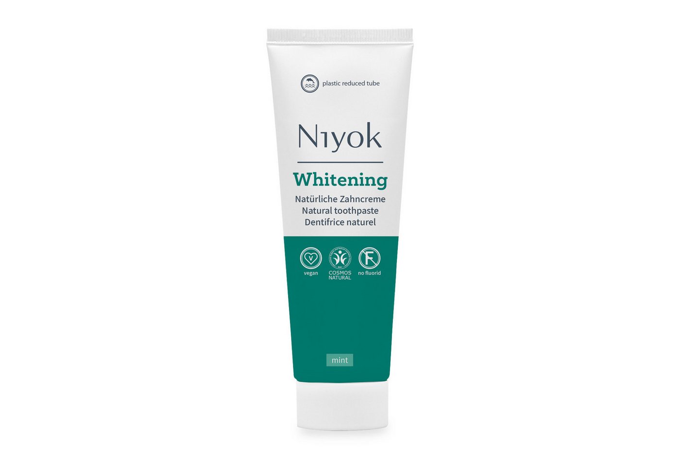 Niyok Zahnpasta Remineralisierende Zahnpflege – Vegan & Ohne Fluorid, (1-St) Plastikreduzierte Tube, Minze whitening