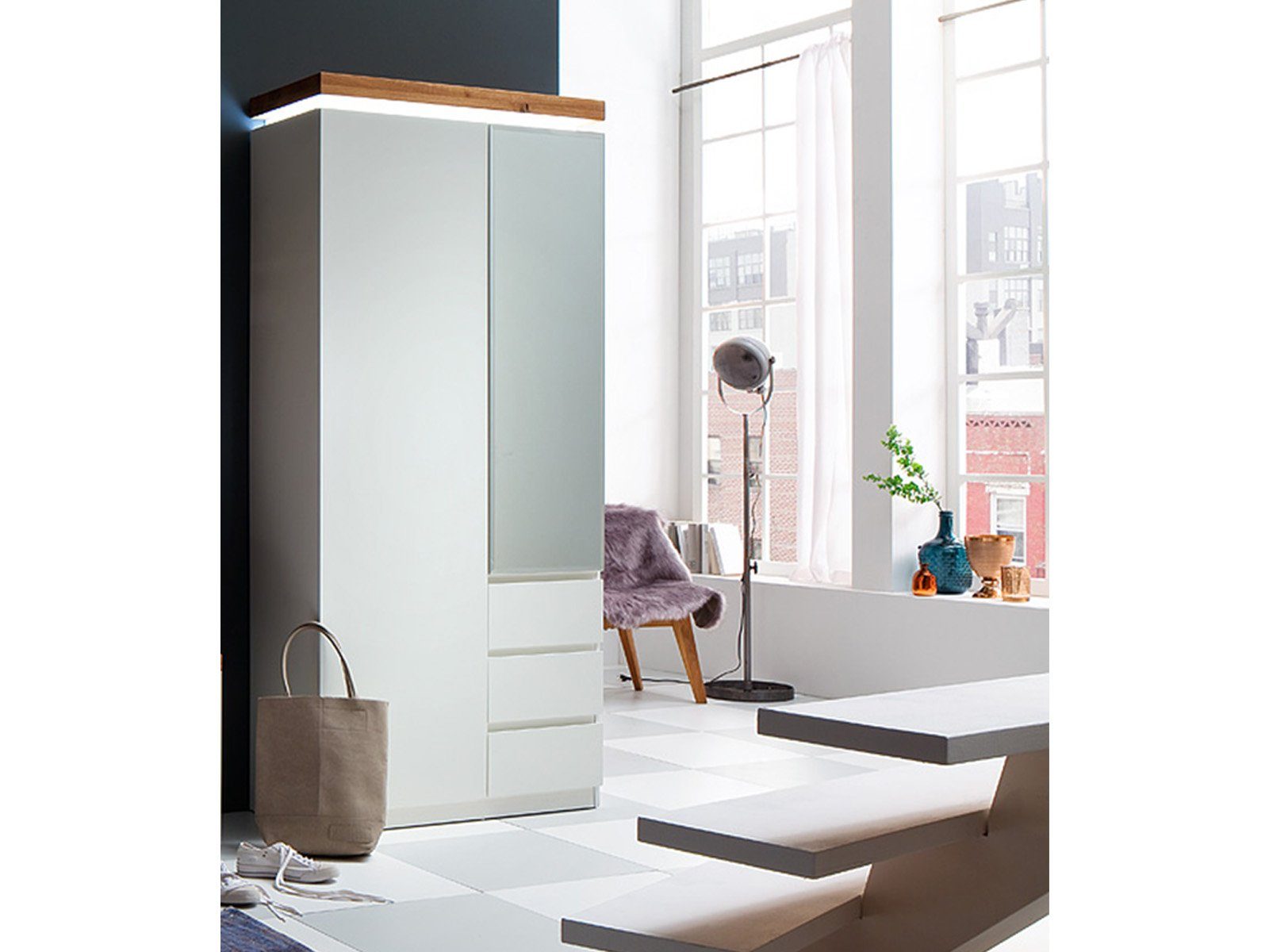 MCA furniture Garderobenschrank 91 x 198 x 38 cm (B/H/T)