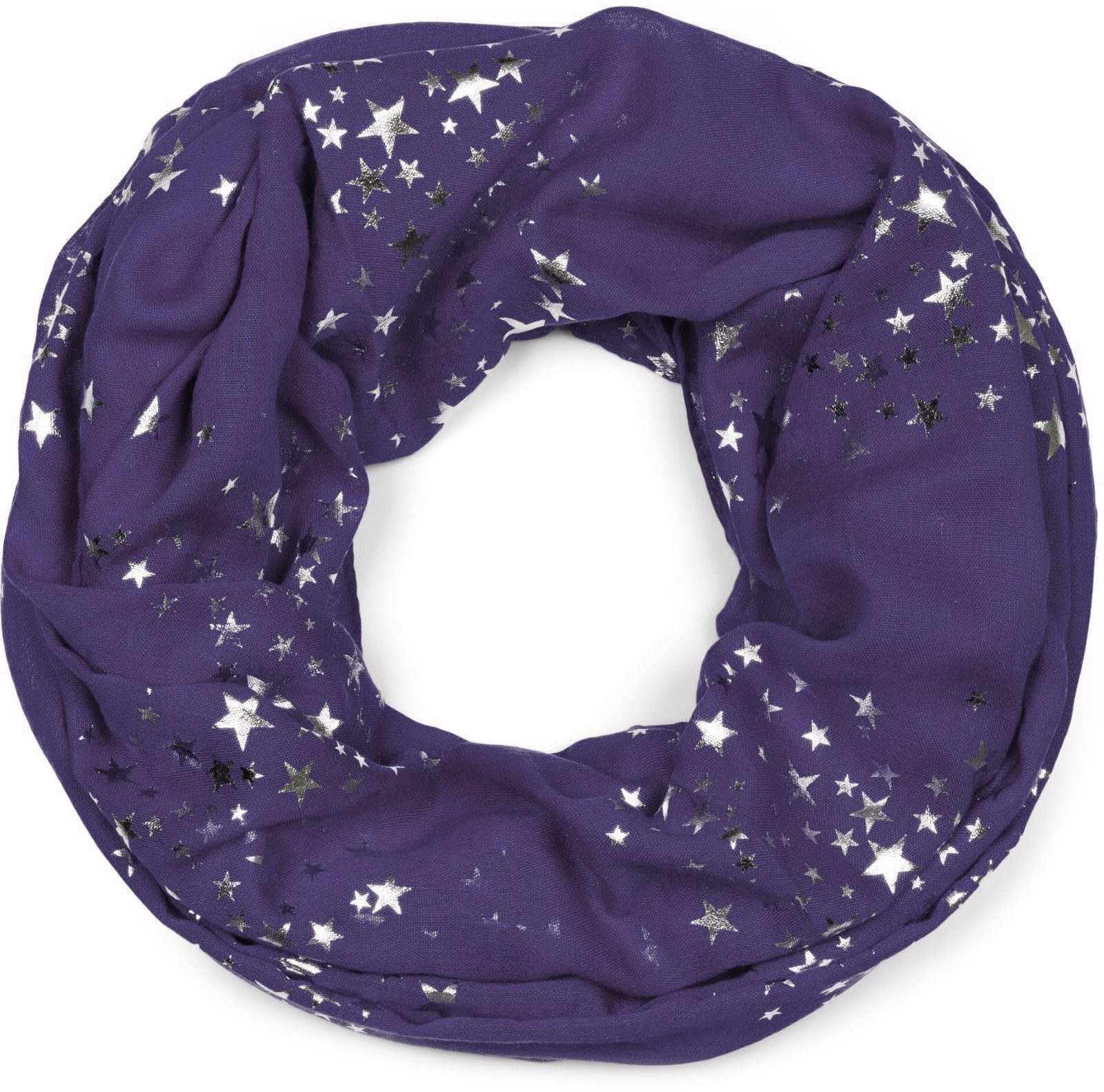 styleBREAKER Loop Loop Schal mit Metallic Sterne Print, (1-St) günstig online kaufen