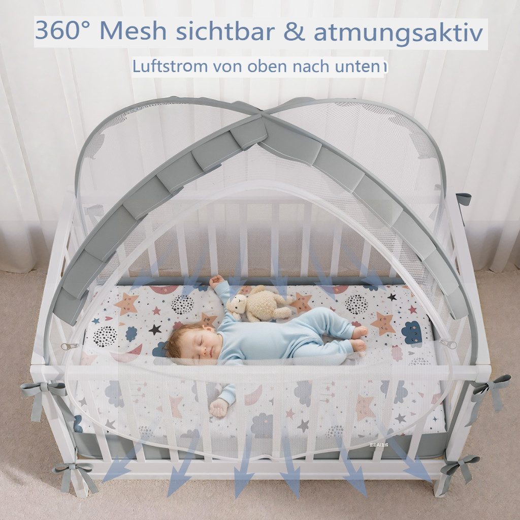 CAVEEN Betthimmel, Moskitonetz für Babybett 120×60×55 cm Insektenschutz fal günstig online kaufen
