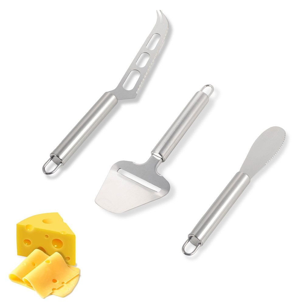 NUODWELL Käsemesser 3 Stück Käsemesser Set, Edelstahl Käsehobel, Käse Werkzeuge