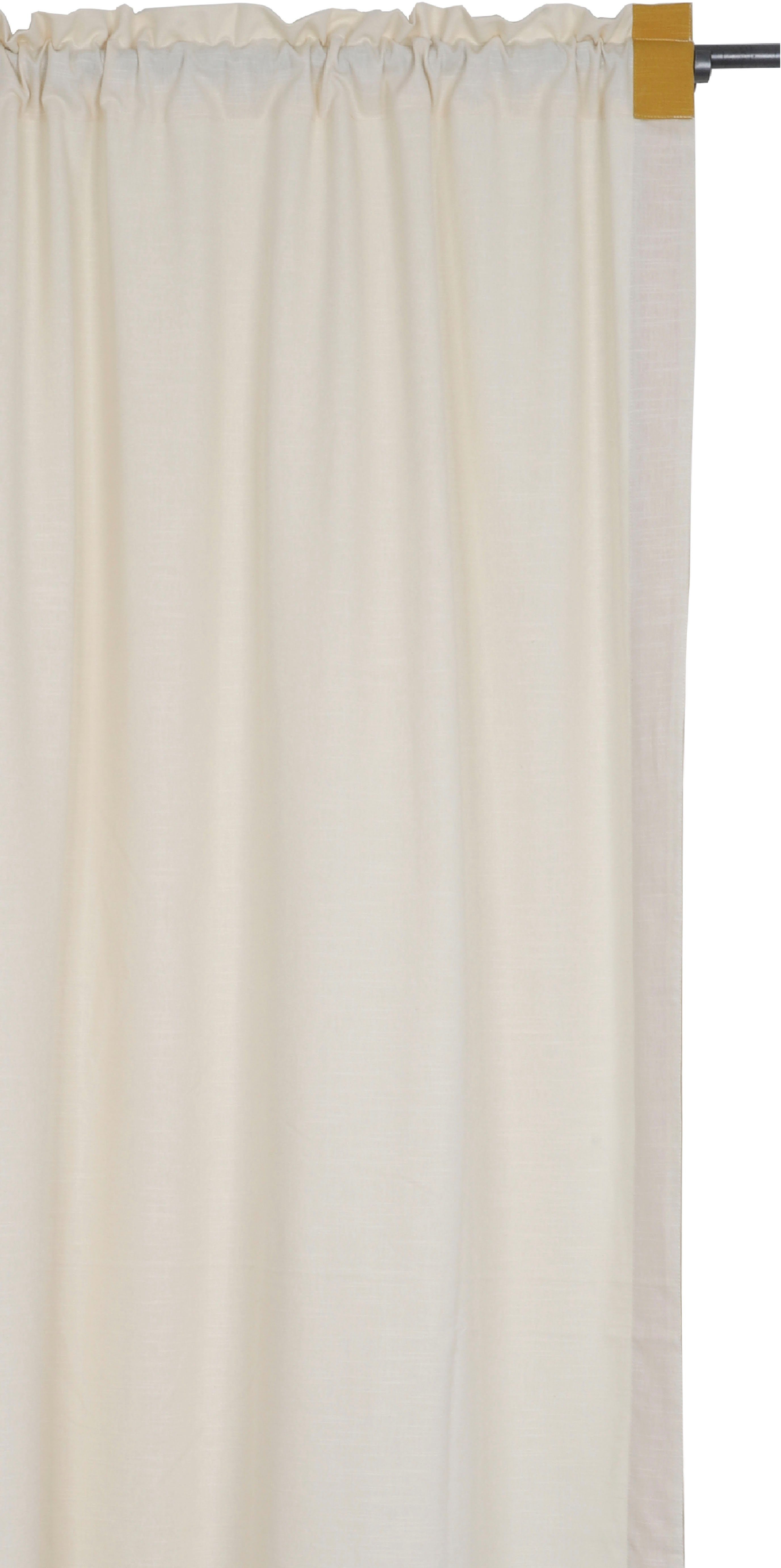 Vorhang Matias, andas, Stangendurchzug (1 St), Größen blickdicht, beige/senfgelb monochrom, verschiedene blickdicht