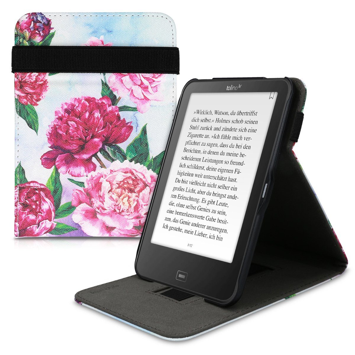 kwmobile EReaderHülle, Hülle für Tolino Vision 1 / 2 / 3 / 4 HD Schlaufe Ständer eReader