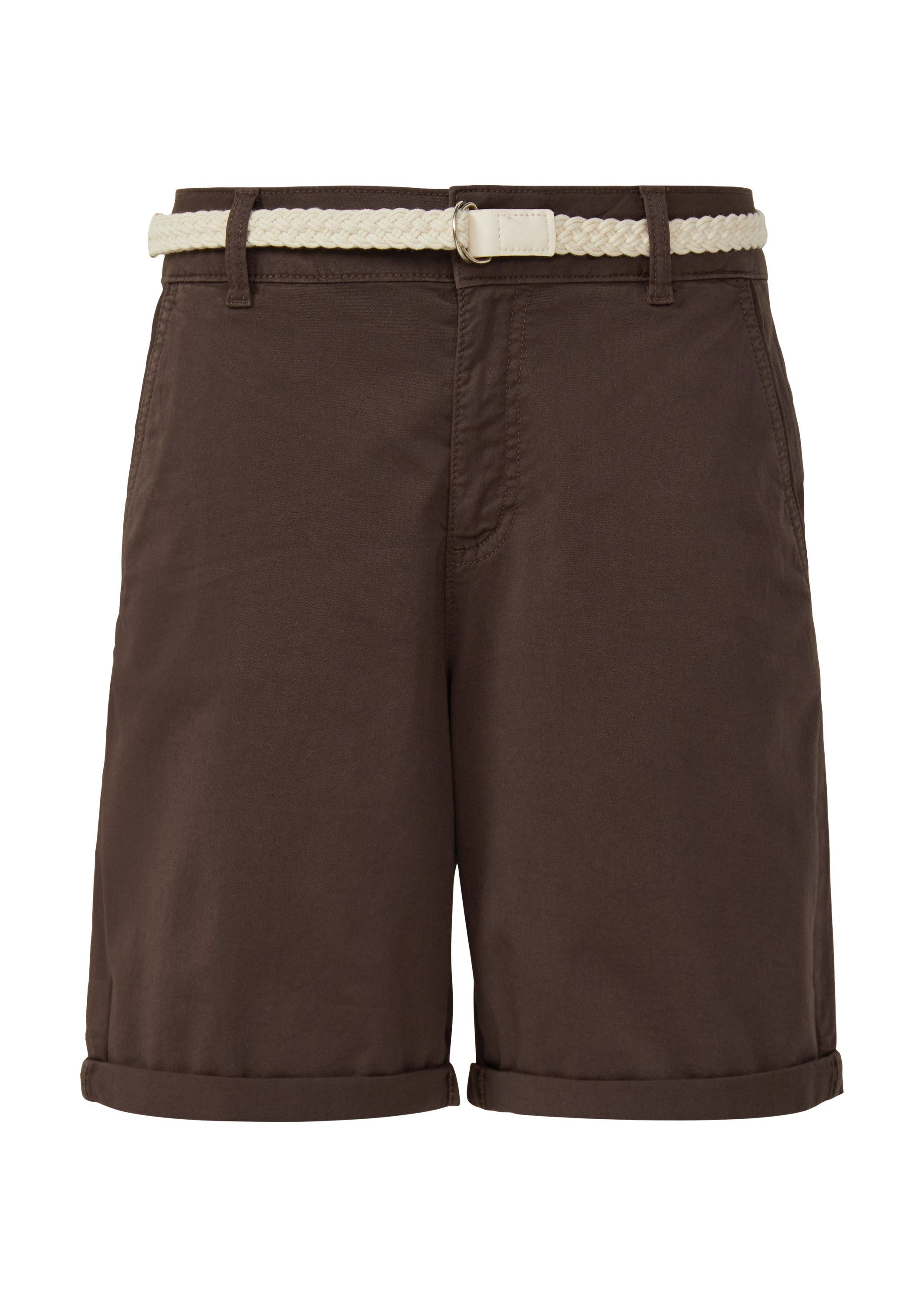 s.Oliver Shorts Hose Shorts mit geflochtenem Gürtel und Garment Dye günstig online kaufen