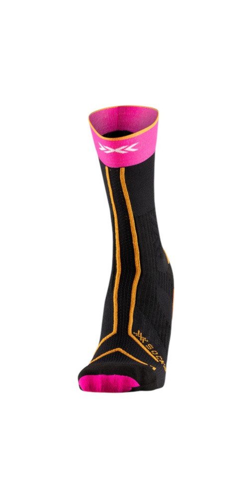 X-Socks Laufsocken Trailrun Terraskin Expert Crew schwarz/orange/pink Herren - 1 Paar