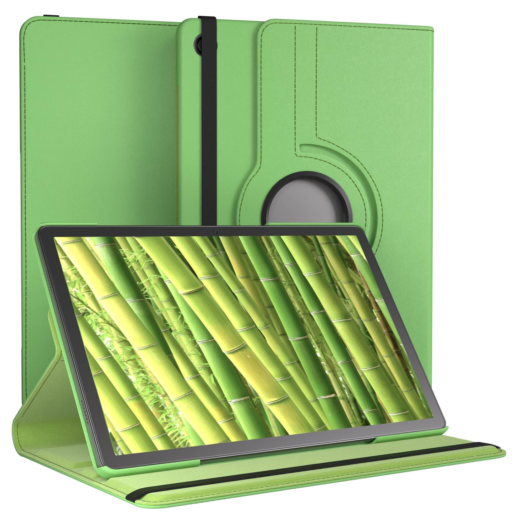 EAZY CASE Tablet-Hülle Rotationcase für Samsung Galaxy Tab A11 Plus 11 Zoll, Tabletcover Case Hardcover Flipcover zum Aufstellen Klapp-Case Grün