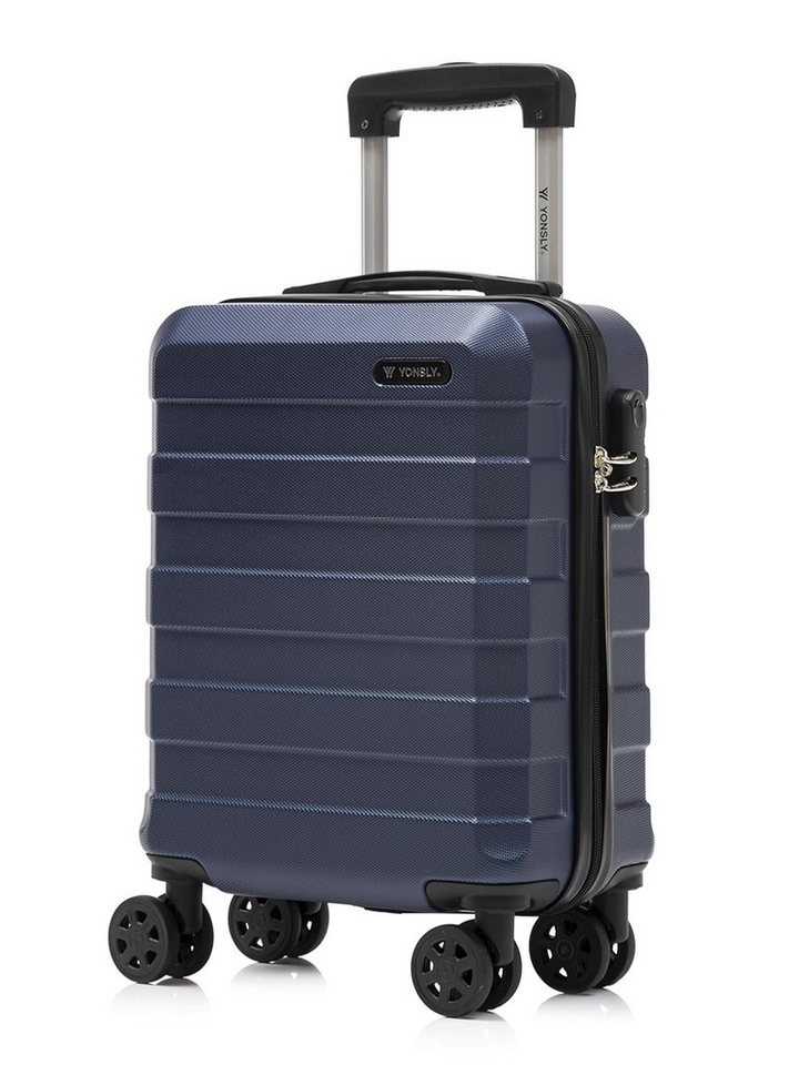 YONSLY Handgepäckkoffer Reisekoffer Trolley Handgepäck Hartschale, 4 Rollen, Zahlenschloss, ABS-Hartschale, 360°-Rollen, weicher Gummigriff