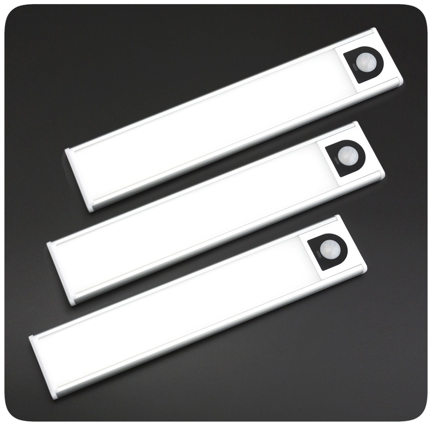 LED Nachtlicht 3er Set LED Lichtleiste USB-C wiederaufladbar Schranklicht