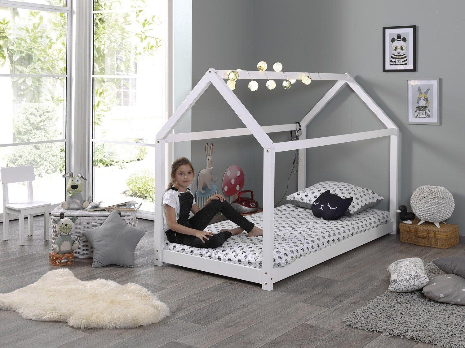 Natur24 Bett Bett-Set mit Liegefläche in 90 x 200 cm und einer Matratze