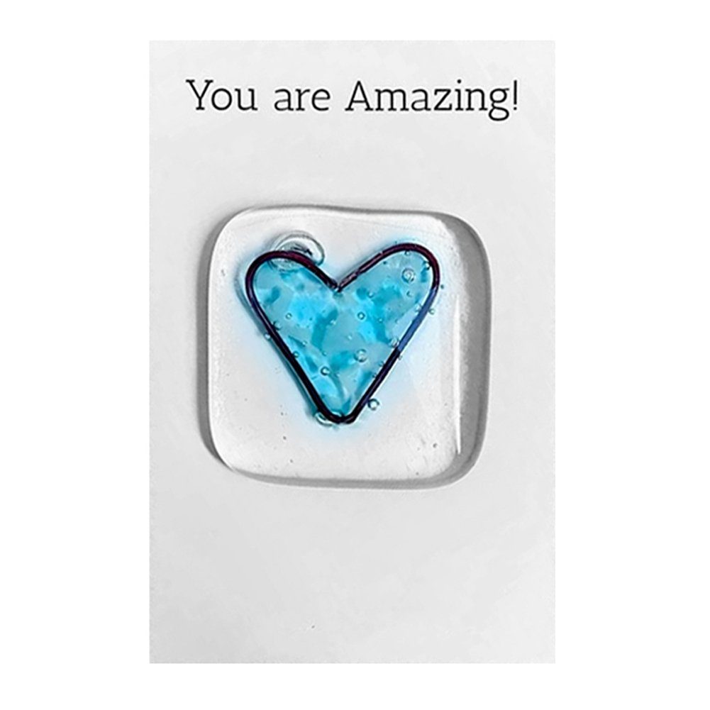 Geschenk Glas Pocket blue light Blusmart Andenken Karte Weihnachtskarte Valentinstag Token Herz Tragbare
