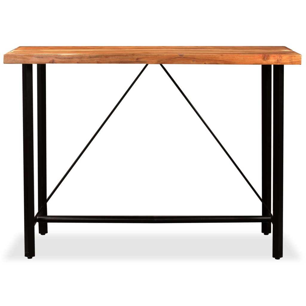 vidaXL Essgruppe Bar-Set 7-tlg. Massivholz, Echtleder und Canvas, (6-tlg)