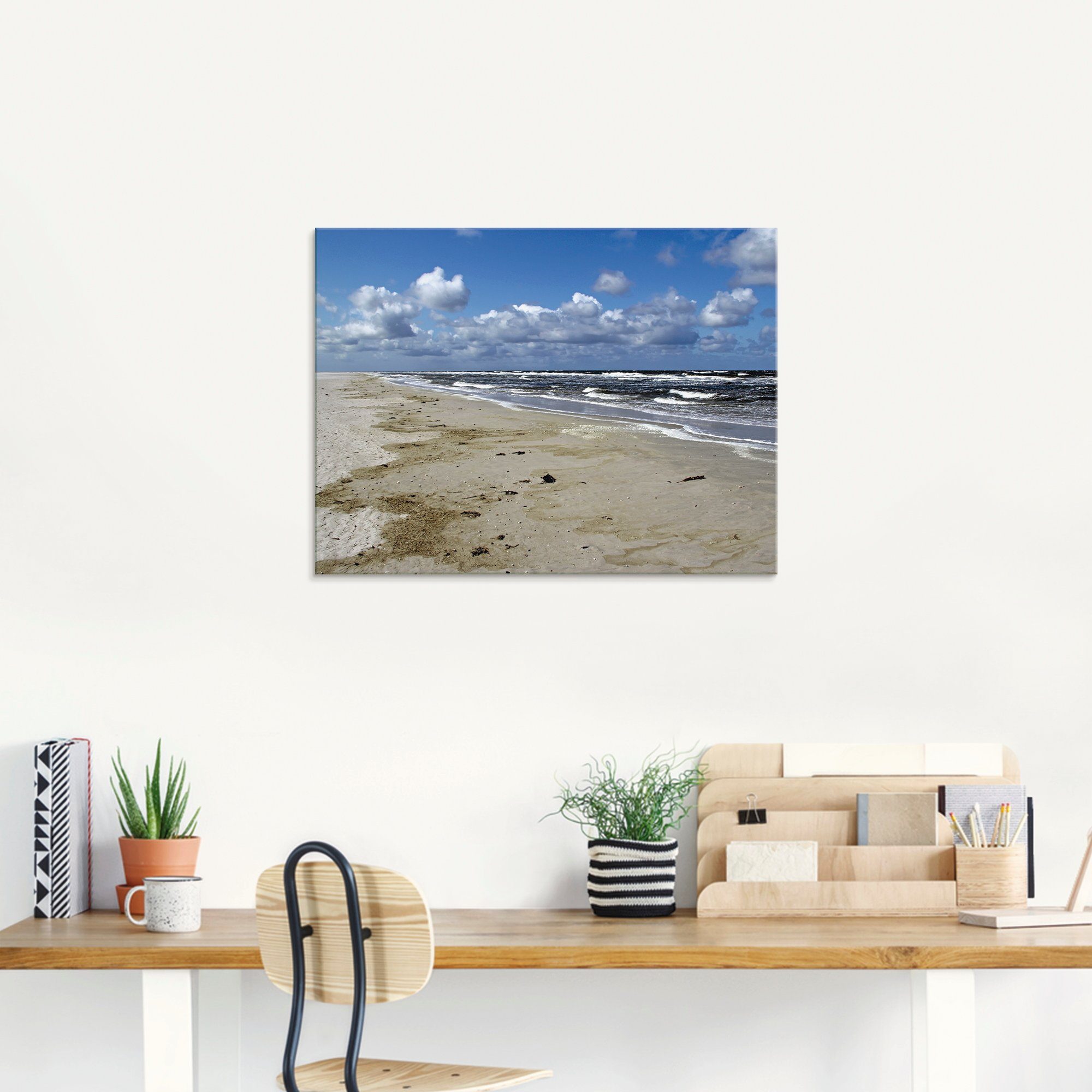 (1 pur, Urlaubsfeeling Strand - in Nordsee Größen Artland verschiedenen St), Glasbild