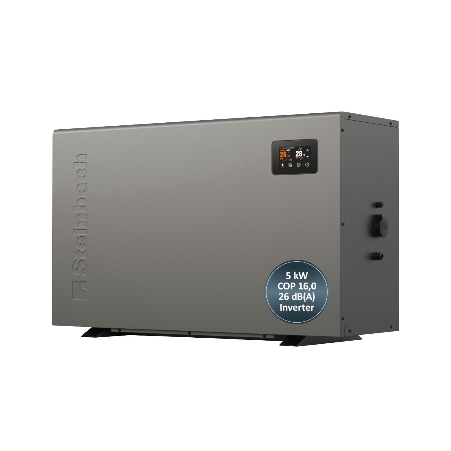 Steinbach Pool-Wärmepumpe "Silent 5" (Modell 2026), für Pools bis 25.000 l, 5 kW Heizleistung