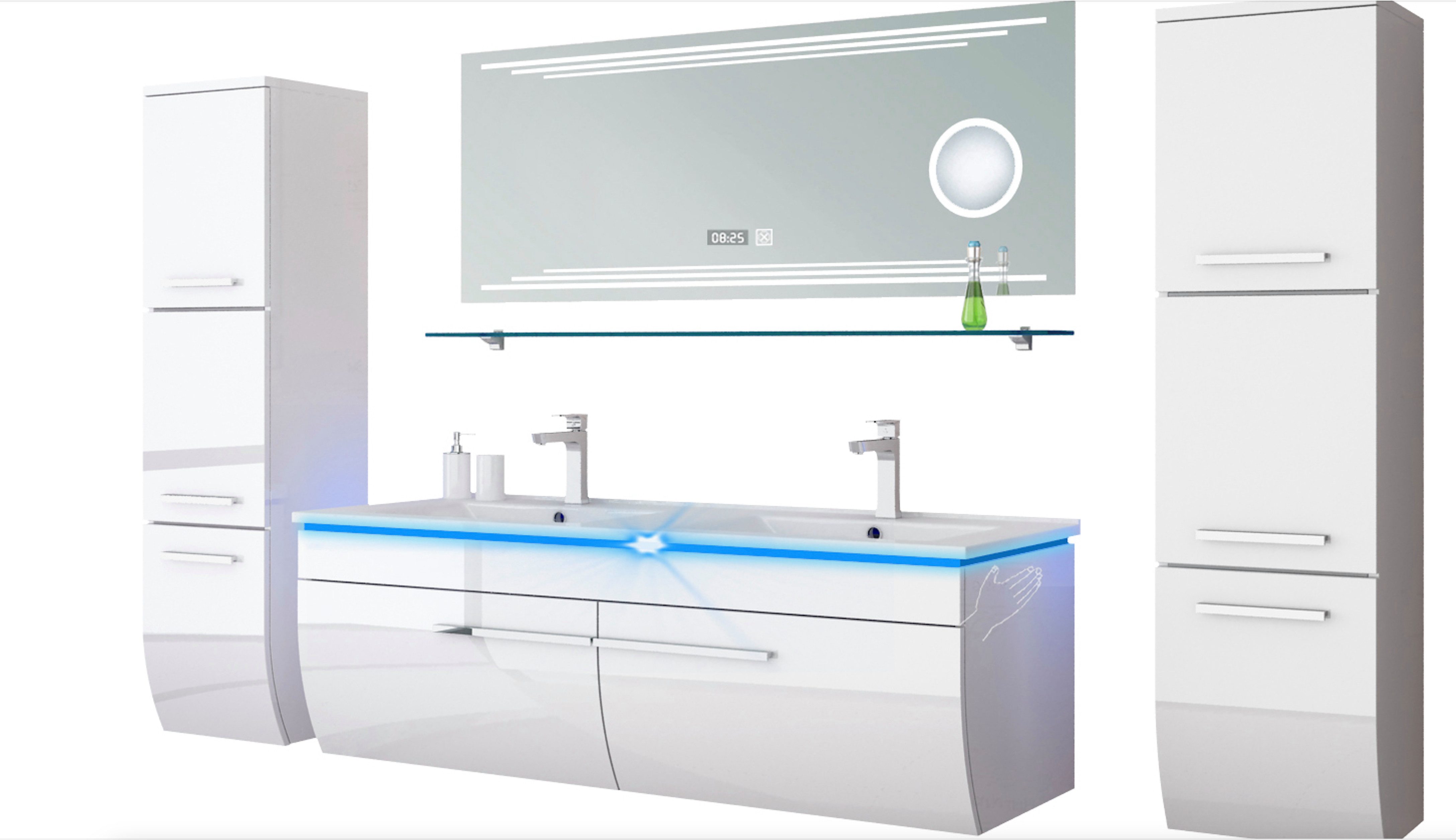 Homeline Badmöbel-Set Doppelwaschtisch mit unterschrank Badmöbel Set montie günstig online kaufen