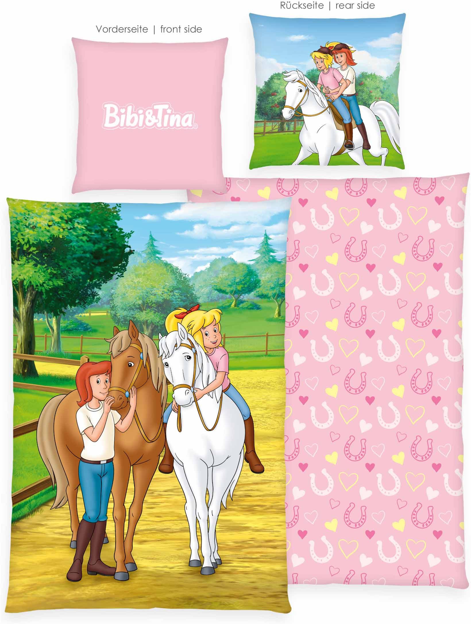 Bibi & Tina Kinderbettwäsche Bibi und Tina, Renforcé, 2 teilig, Wendebettwäsche