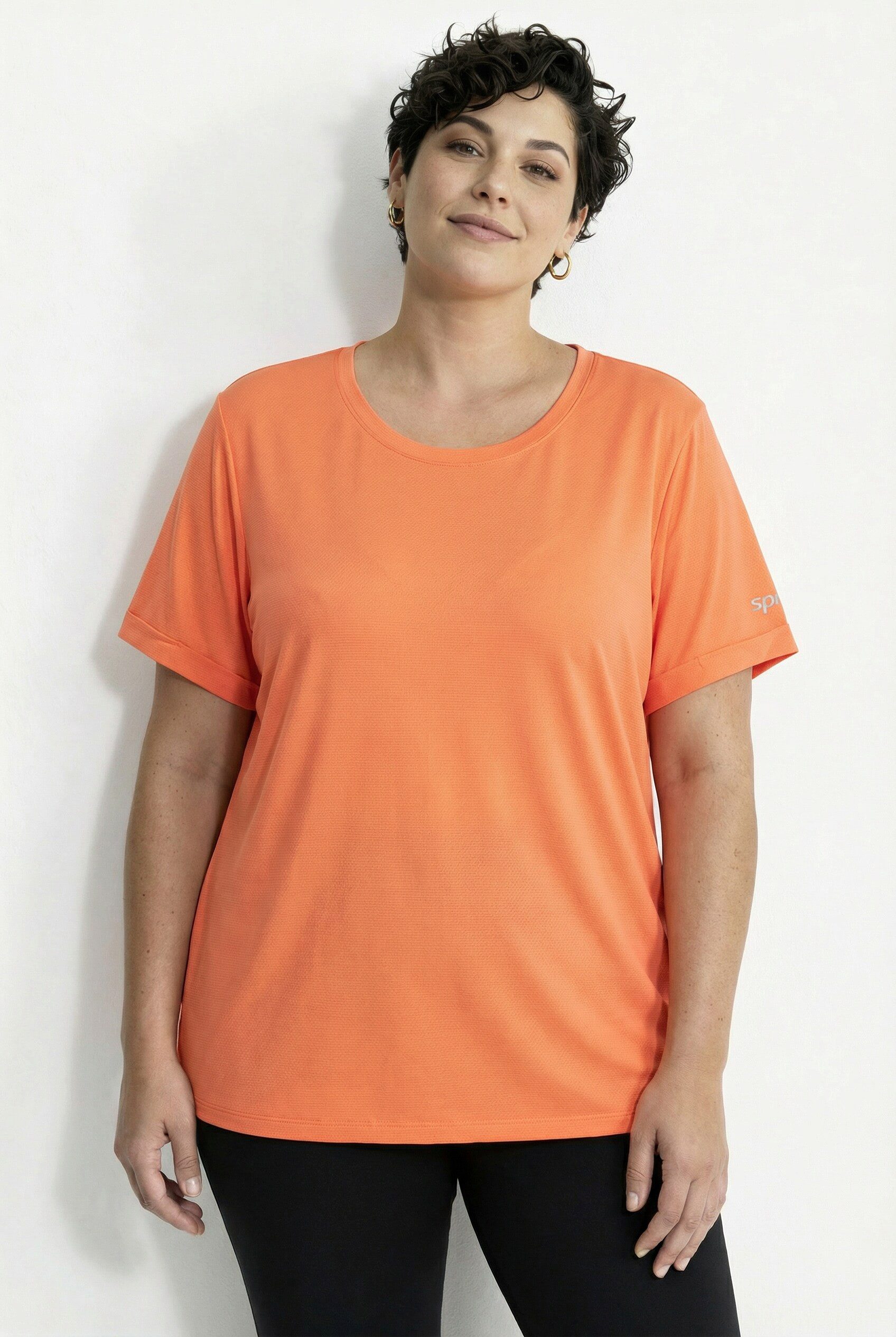 Ulla Popken T-Shirt Funktions-Shirt Rundhals Halbarm recycelt