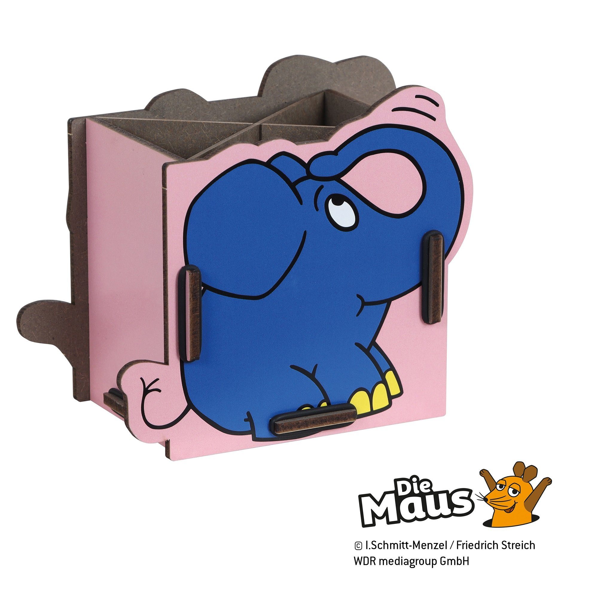WERKHAUS® Aufbewahrungsbox Werkhaus Stiftebox Stifte Köcher Halter Elefant von der Maus PP9827