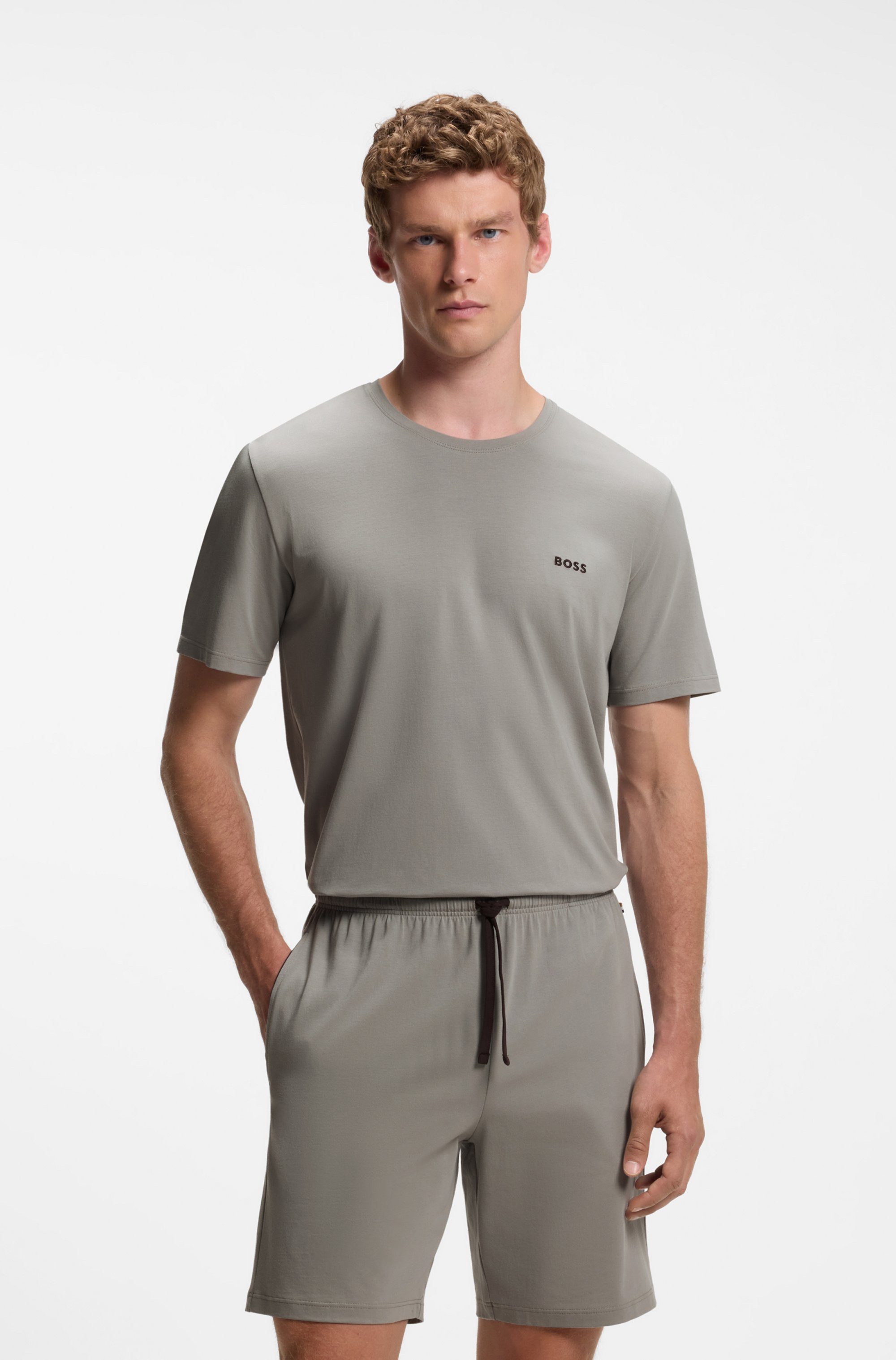 BOSS T-Shirt Mix&Match T-Shirt R mit Logostickerei