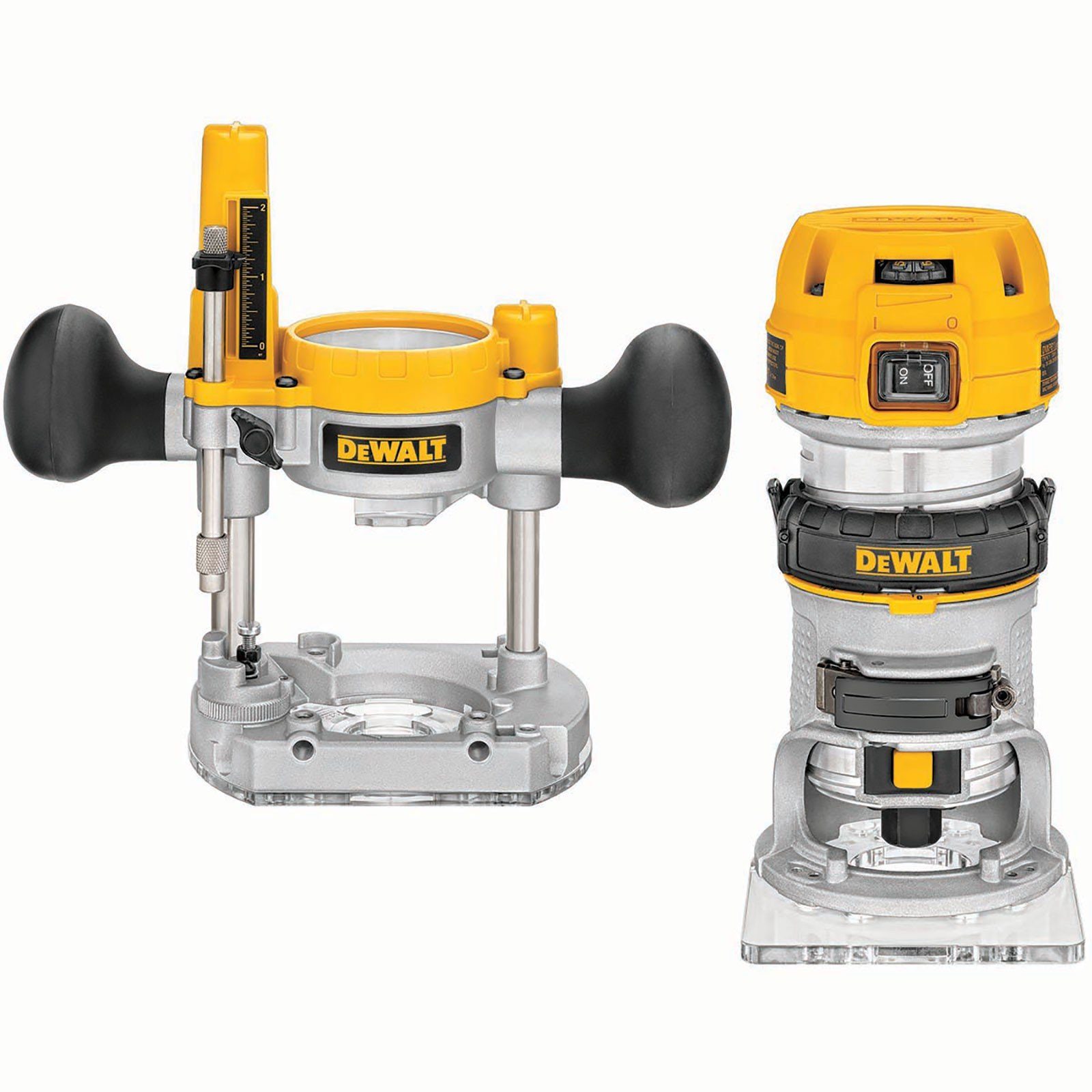 DeWalt Mauernutfräse Multifunktions-Fräse D26204K-QS 900 Watt - Set inkl. Zubehör, (Set), Inkl. 2x Parallelanschlag, 2x Absaugvorrichtung, Spannzange, Box uvm.