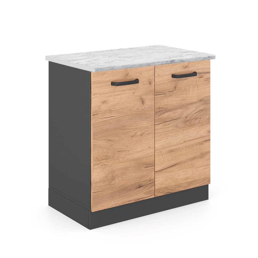 Vicco Spülenunterschrank R-Line, Goldkraft Eiche/Anthrazit, AP günstig online kaufen