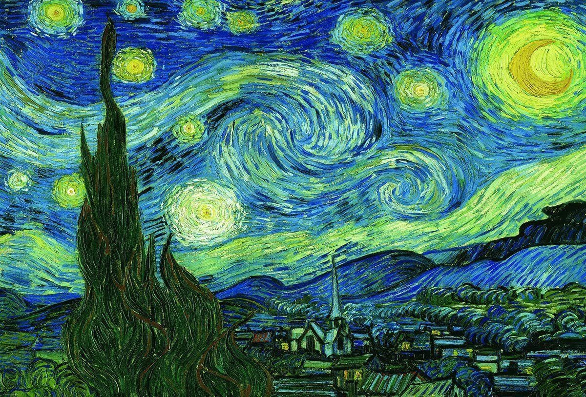 empireposter Puzzle Format cm, Gogh Sternennacht Puzzleteile - Puzzle - Teile Vincent van 2000 67,6x96,8