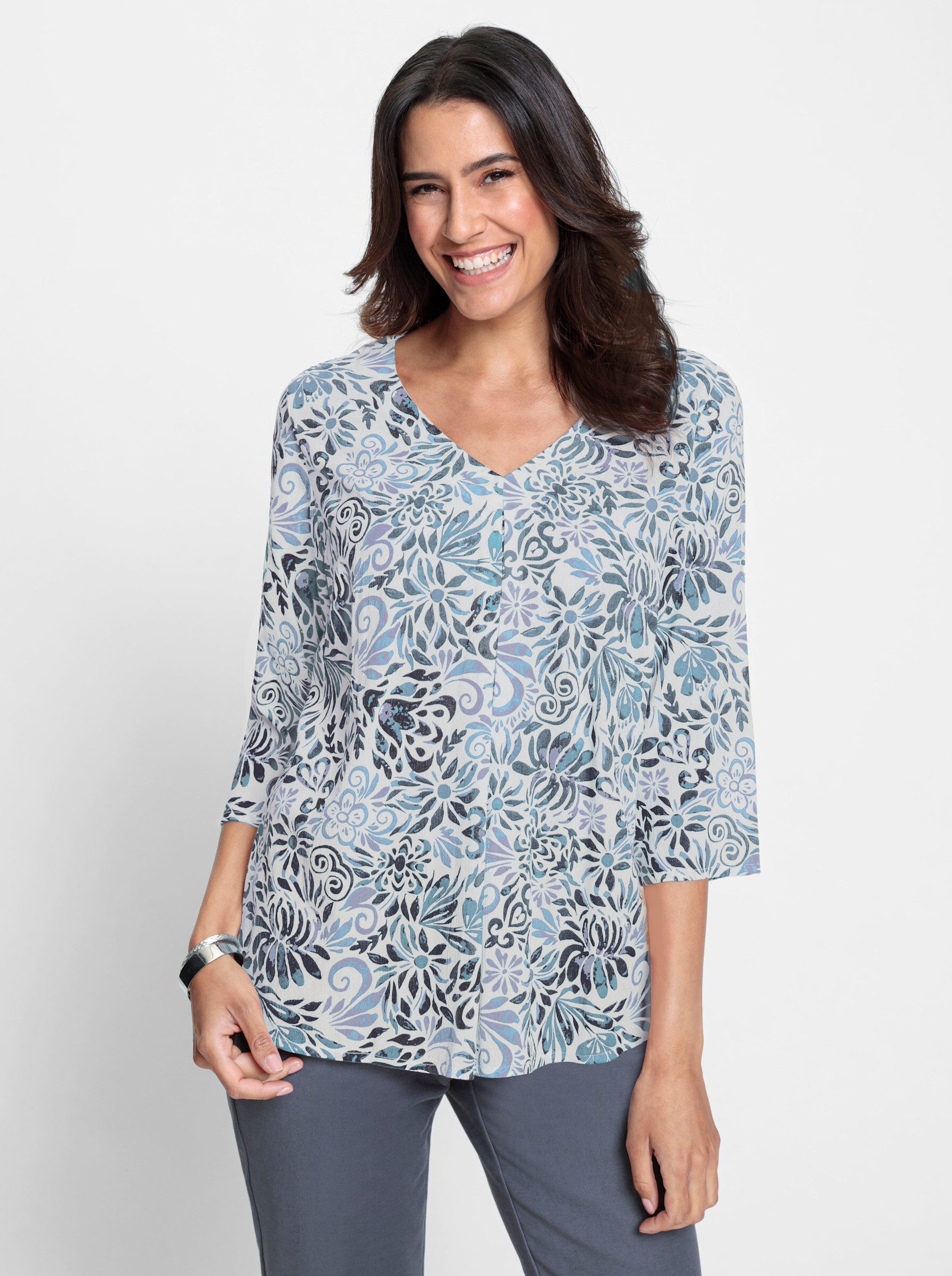 Klassische Bluse Druckbluse