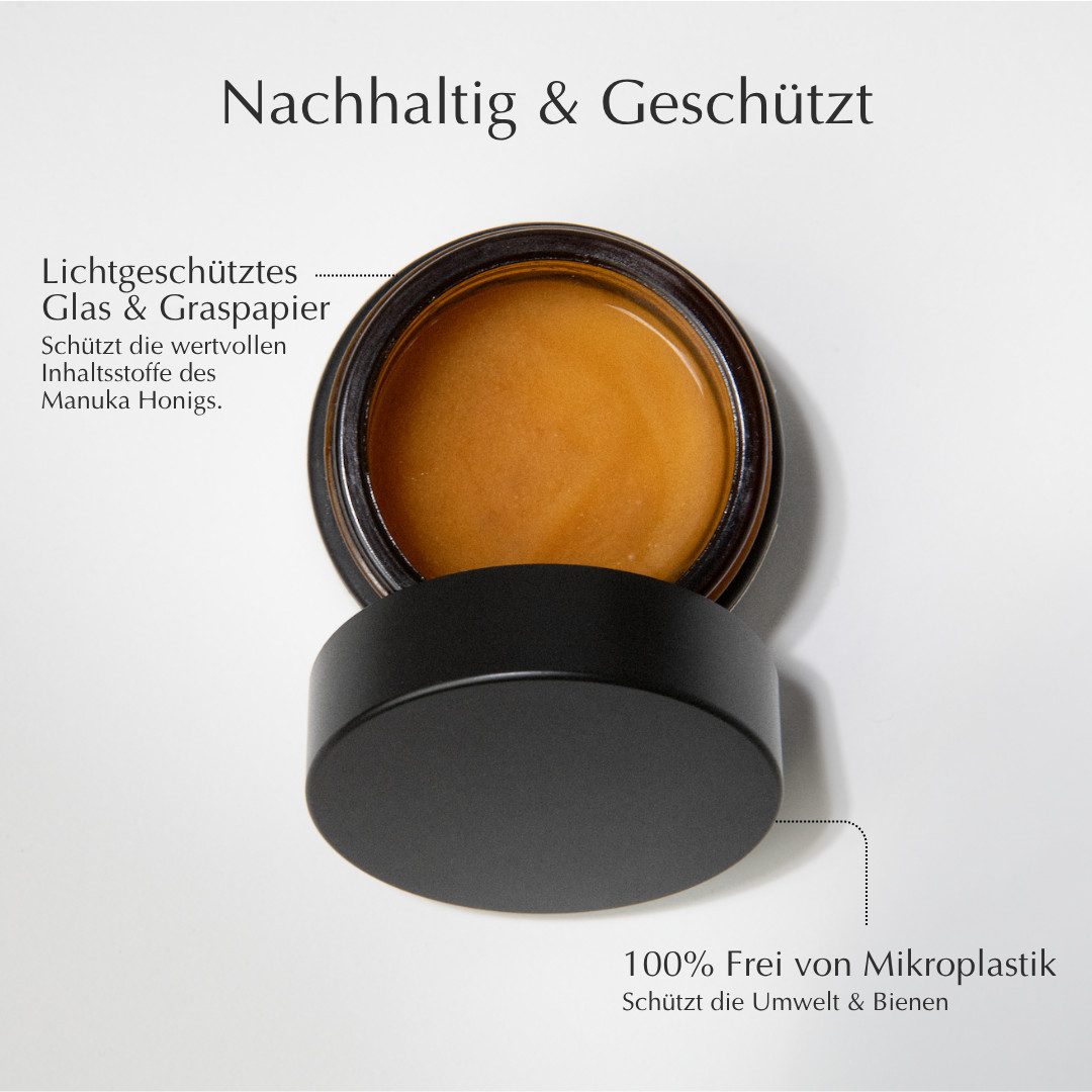 HC PRODUCTS Honig Manuka Honig MGO 800+ aus Neuseeland im Probierglas, 50 g, Lichtundurchlässiger Glastiegel I Echter Manuka Honig aus Neuseeland