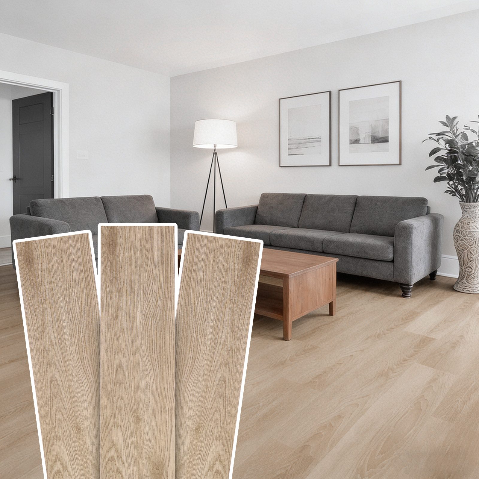 BlingBin Vinylboden 36 Stück PVC Bodenbelag Vinylboden Selbstklebend mit Holz-Effekt, 36er Set, Eiche Weiß, 91.4 x 15.24 cm, 36 Vinyl Fliesen-ca.5m², Klebefliesen Boden für Wohnzimmer Küche, Verschleißfest, Wasserfest