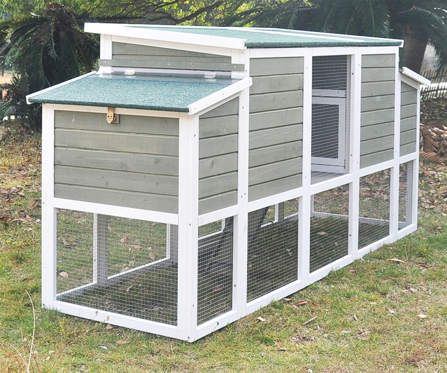 Zoopplier Hühnerstall Hühnerstall Hühnerhaus winterfest Nr.09"XXL Nest", wetterfest Hühnerkäfig Chickenhouse mit Freigehege für 2-4 Hühner