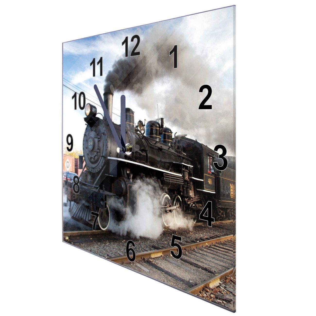 banjado Wanduhr Motiv Dampflok (30 x 30 x 2cm) günstig online kaufen