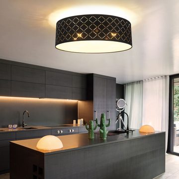 Globo Deckenleuchte, Leuchtmittel nicht inklusive, Design Decken Leuchte Wohn Ess Zimmer Textil Schirm Lampe