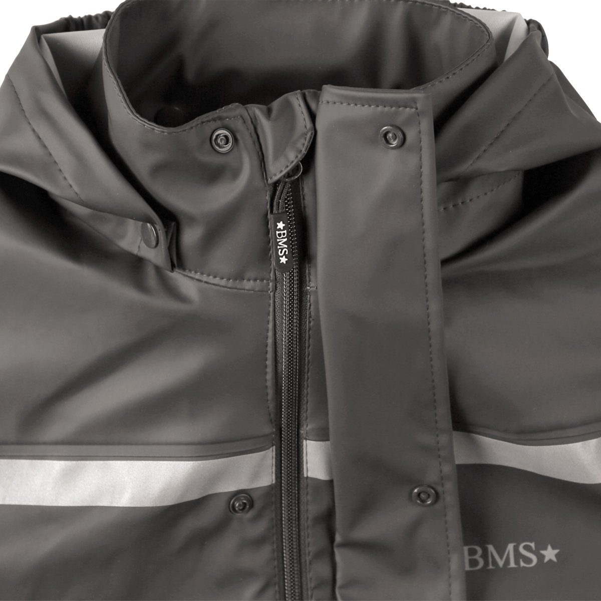 Kinder und Matschjacke Kapuze cool 100% mit wasserdicht BMS grey BMS Regen- für Regenjacke