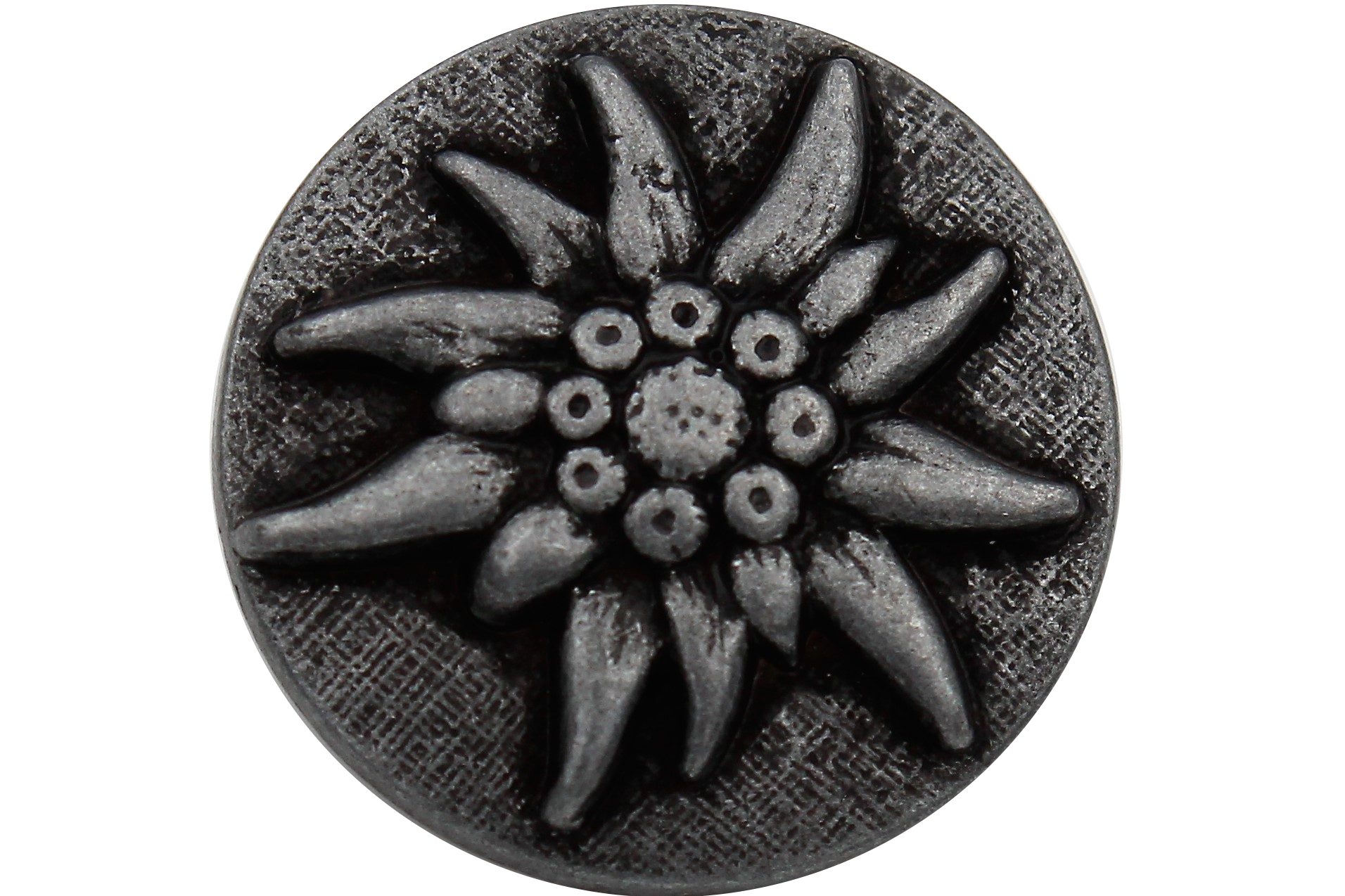 Hartmann-Knöpfe Knopf 1 Set (10 Knöpfe) silber schwarz matt Metallknöpfe Edelweiss