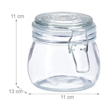 relaxdays Einmachglas 500 ml Einmachgläser im 6er Set, Glas