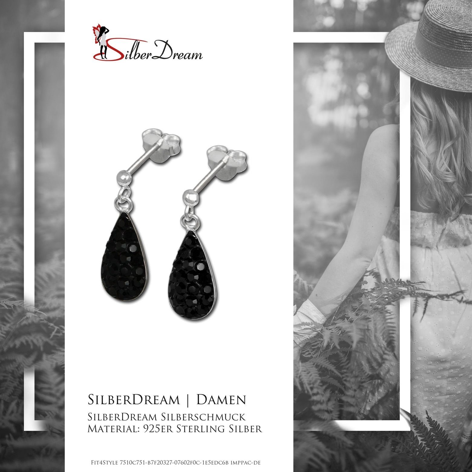 SilberDream Paar Ohrstecker SilberDream schwarz Tropfen Ohrringe (Ohrstecke günstig online kaufen