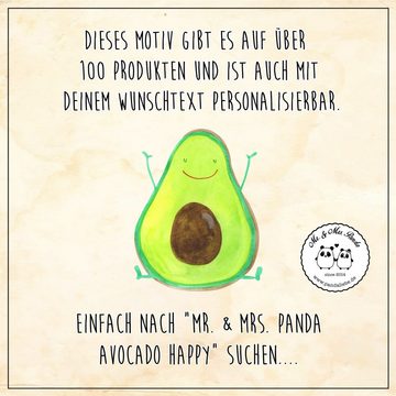 Mr. & Mrs. Panda Windlicht Avocado Glücklich - Weiß - Geschenk, Kerze, Frucht, Vegan, Chaos, Ges (1 St), Handgefertigte Gravur