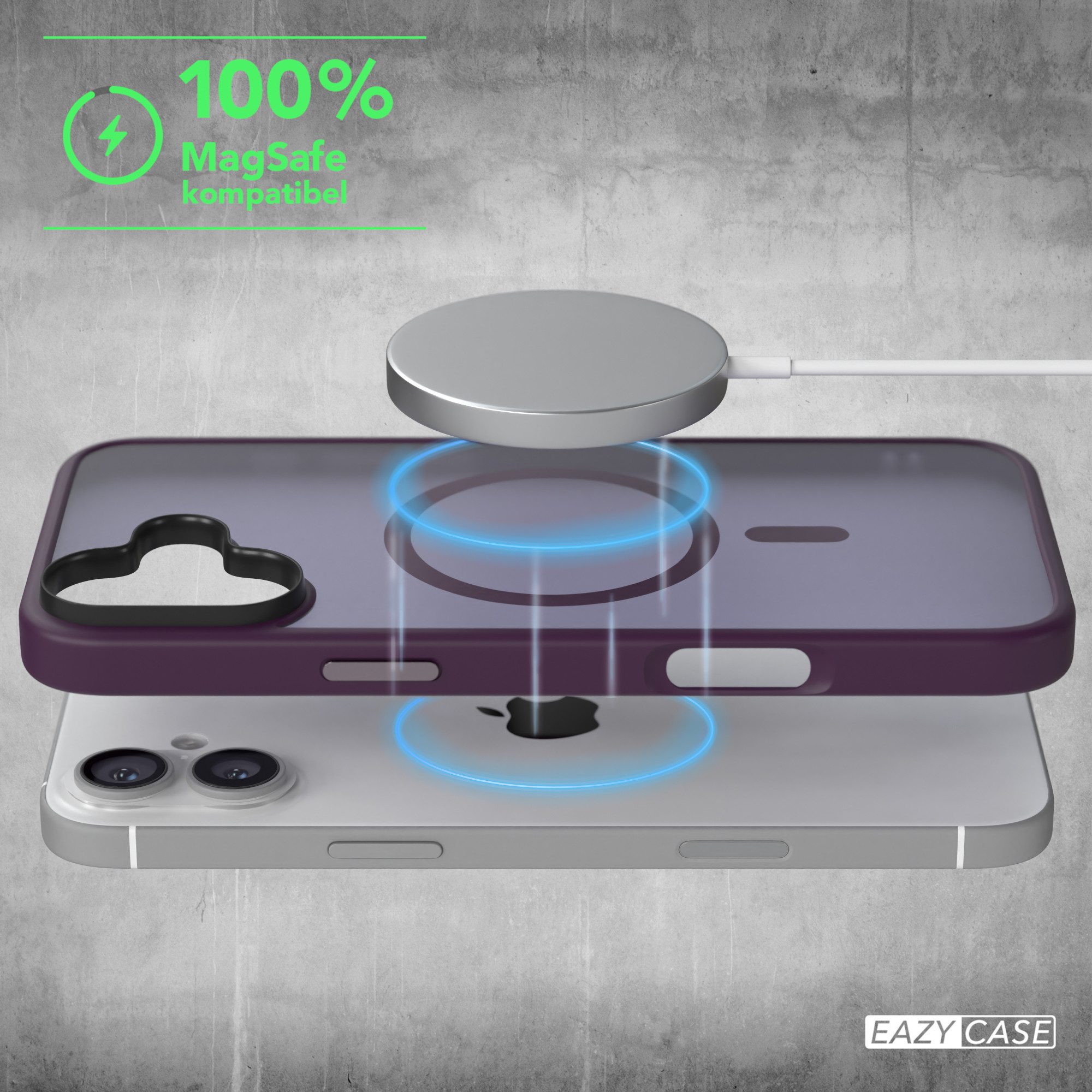 EAZY CASE Handyhülle Outdoor Case MagSafe für Apple iPhone 16 Plus 6,7 Zoll, Handyhülle stoßfest Silikon Case kratzfest modern Etui MagSafe Lila – Bild 3 von 5