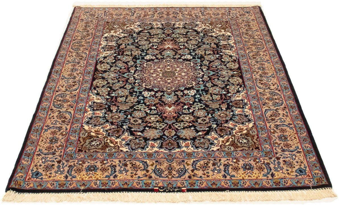 Teppich Isfahan Teppich handgeknüpft blau, morgenland, rechteckig, Höhe: 7  mm, handgeknüpft