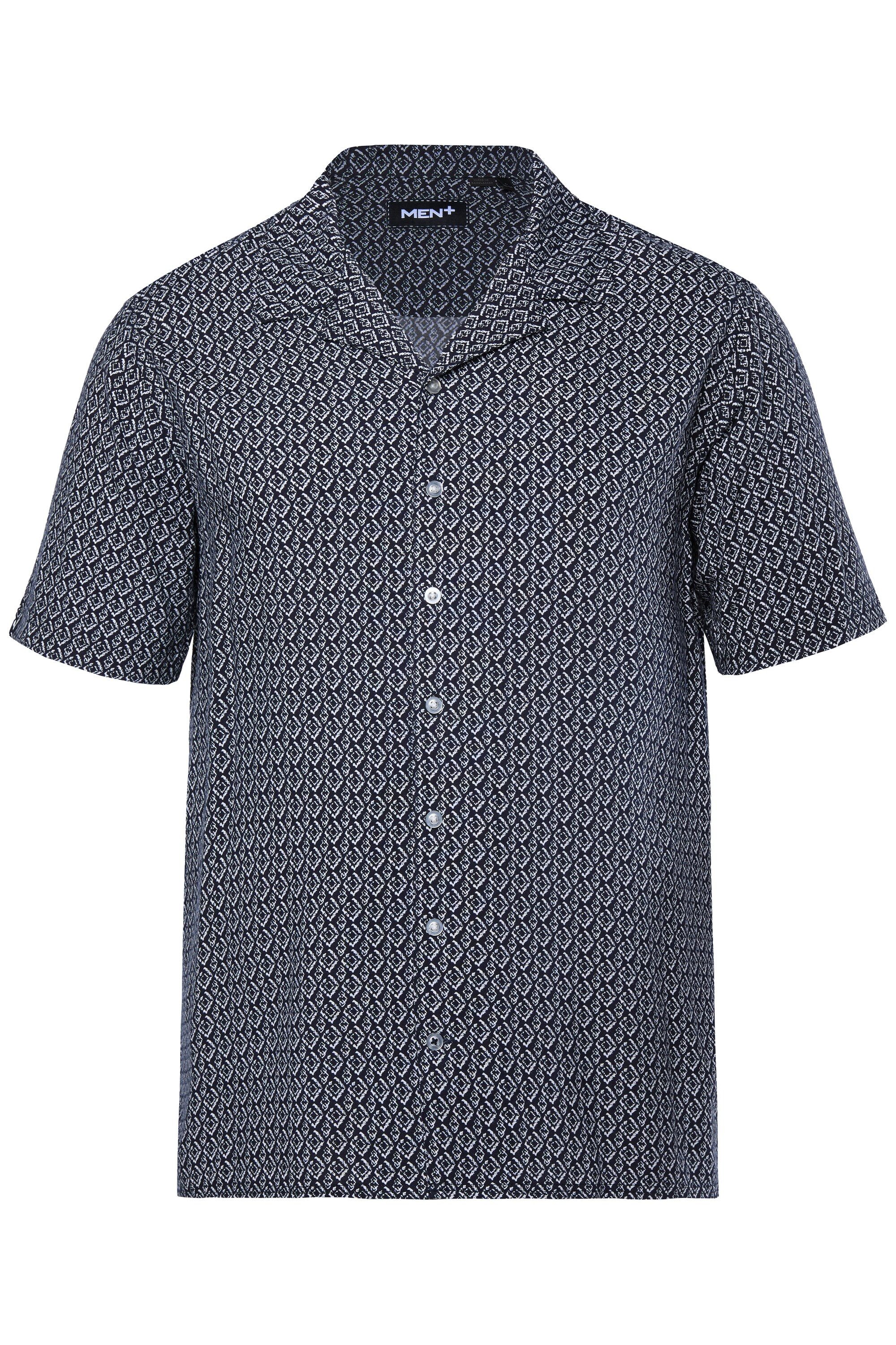 Men Plus Kurzarmhemd Hemd Halbarm Minimalmuster Cubakragen Cuba Fit günstig online kaufen