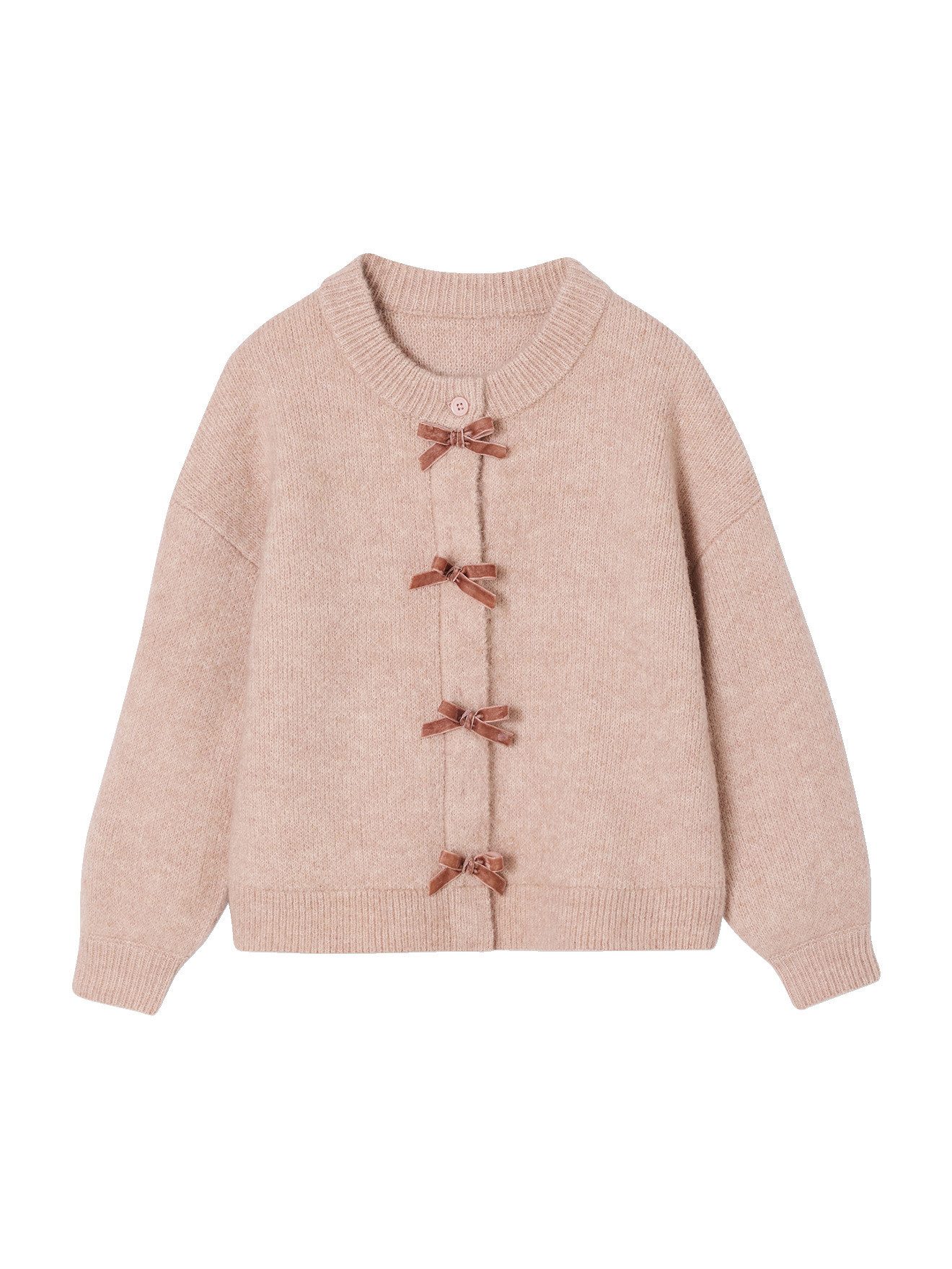 Strickjacke Strickjacke Mädchen mit Samtschleifen