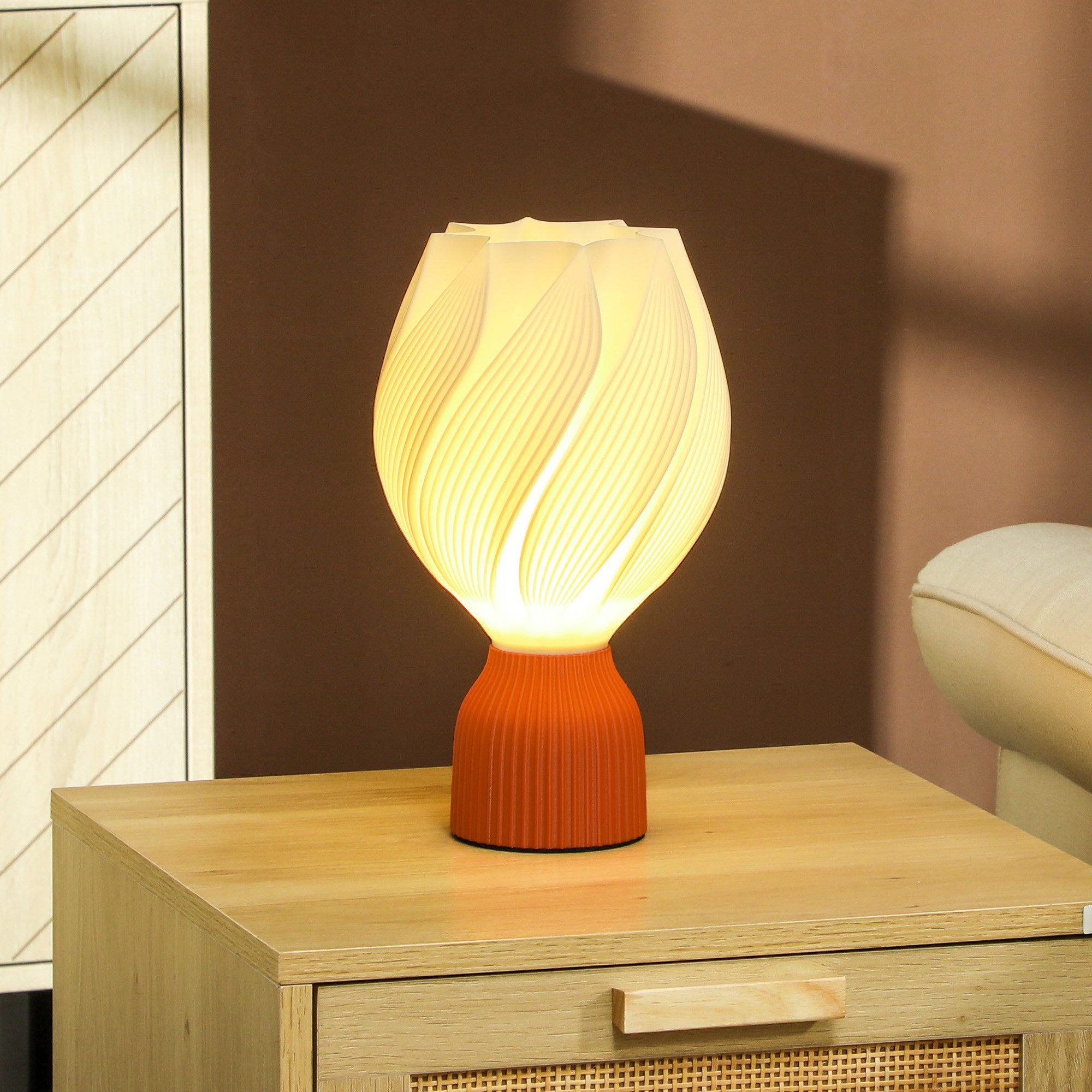 HOMCOM Tischleuchte Moderne LED-Tischlampe mit blütenblattartigem, günstig online kaufen