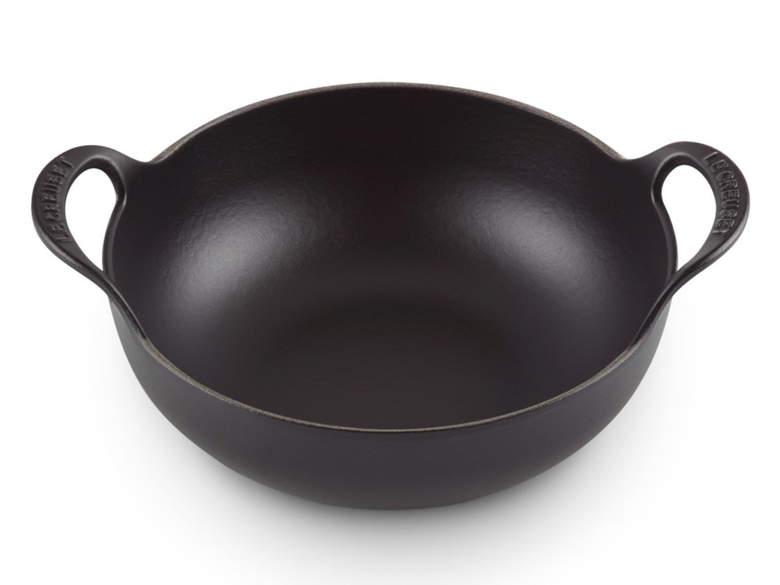 LE CREUSET Kochtopf Balti Dish Tradition rund schwarz matt 24cm, Emailliertes Gusseisen