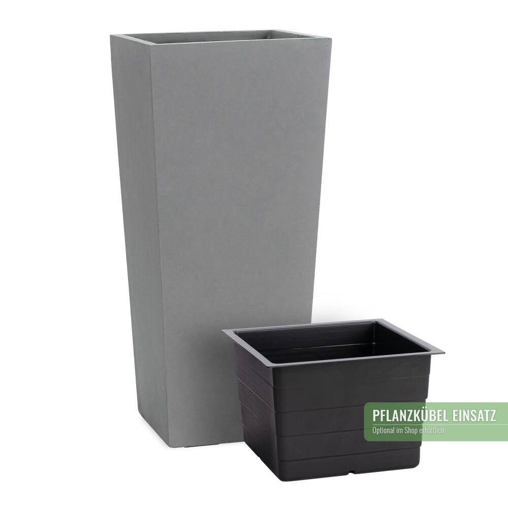 Pflanzwerk® Pflanzkübel CONIC Premium Blumenkübel Pflanzsäule Fiberglas mit Lotus-Effekt, Fiberglas - Handgefertigt - Rechteckig - Frostbeständig