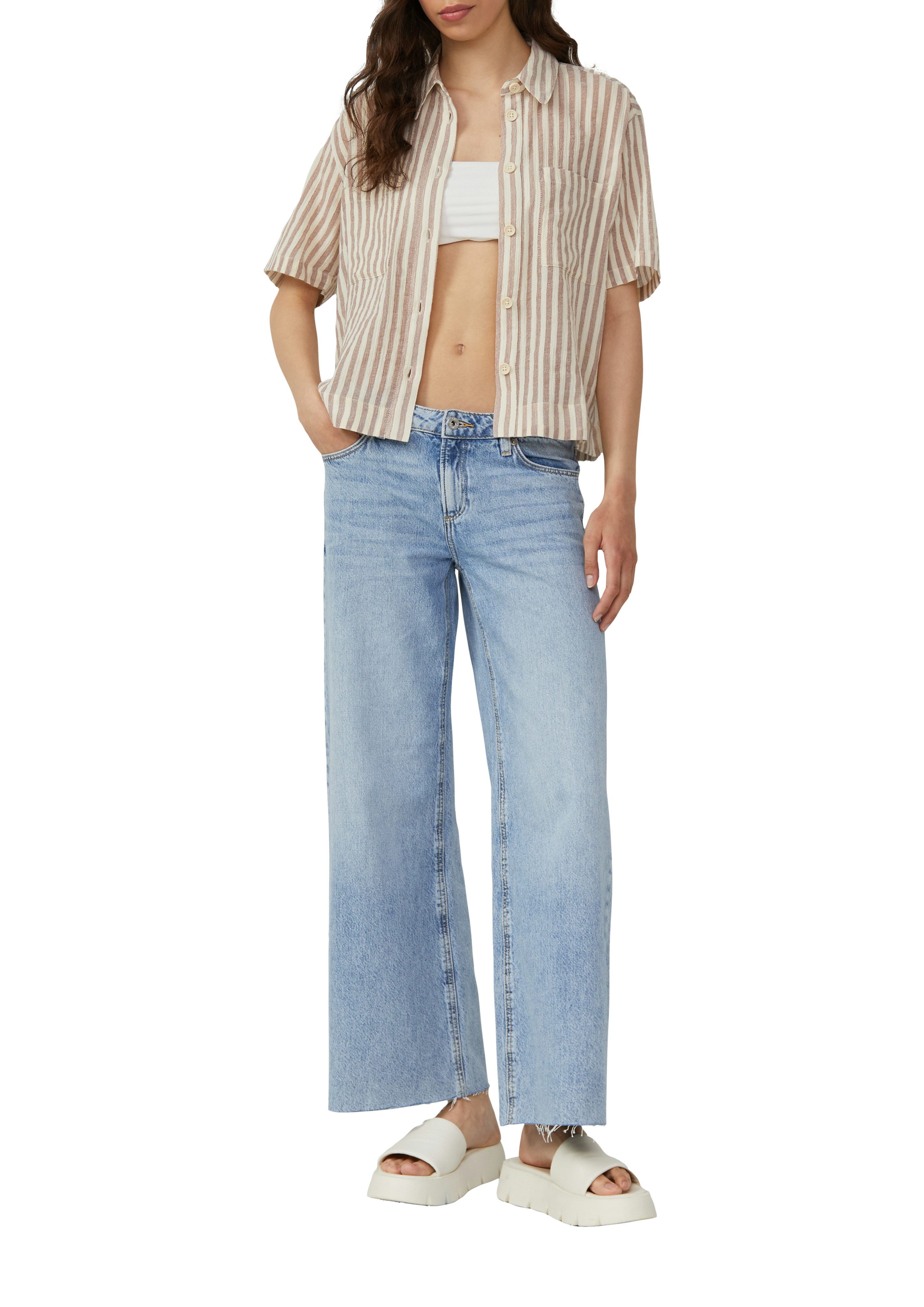 QS Hemdbluse mit Streifen Muster günstig online kaufen