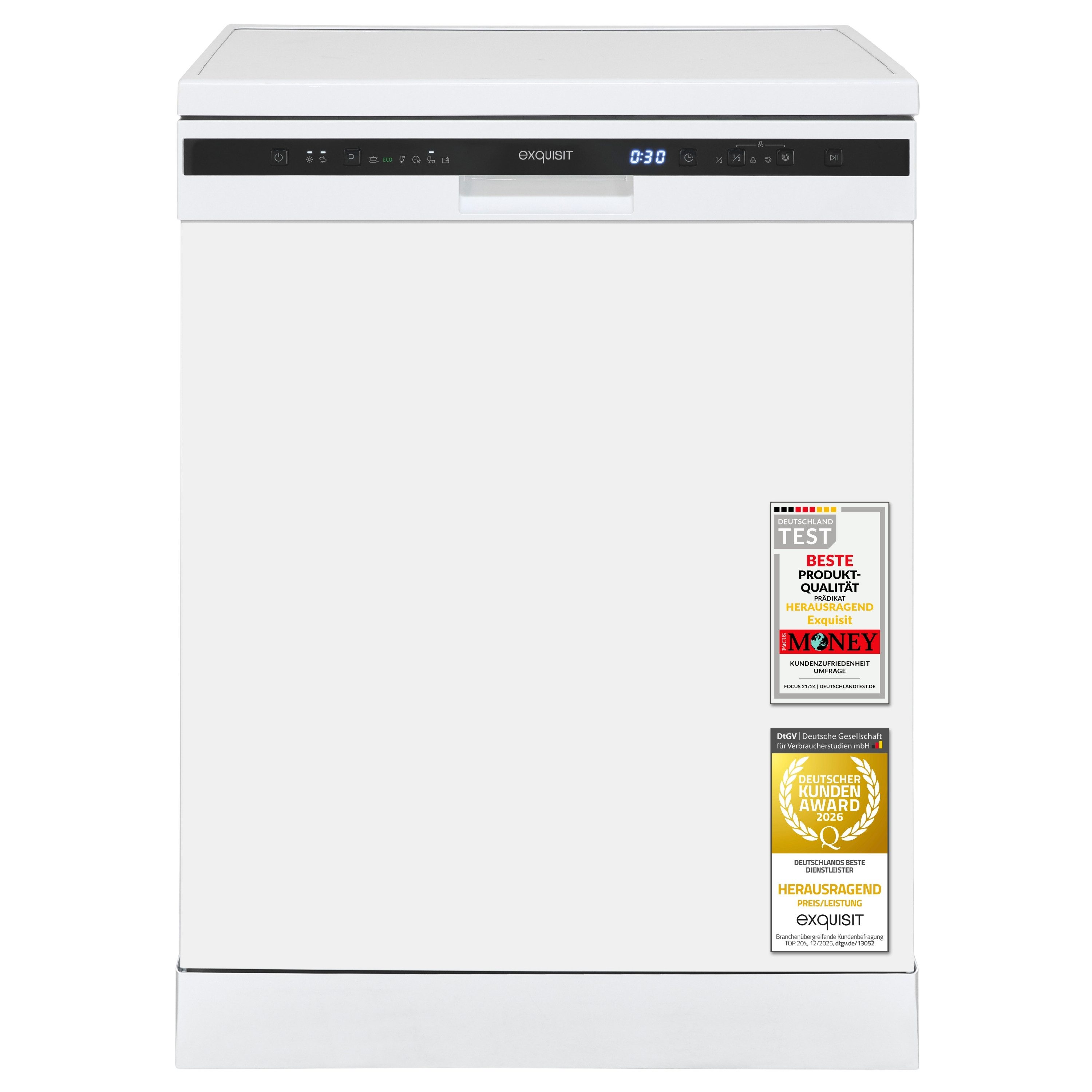 exquisit Unterbaugeschirrspüler PLUS GSP56312-030E, 12 Maßgedecke, Startzeitvorwahl