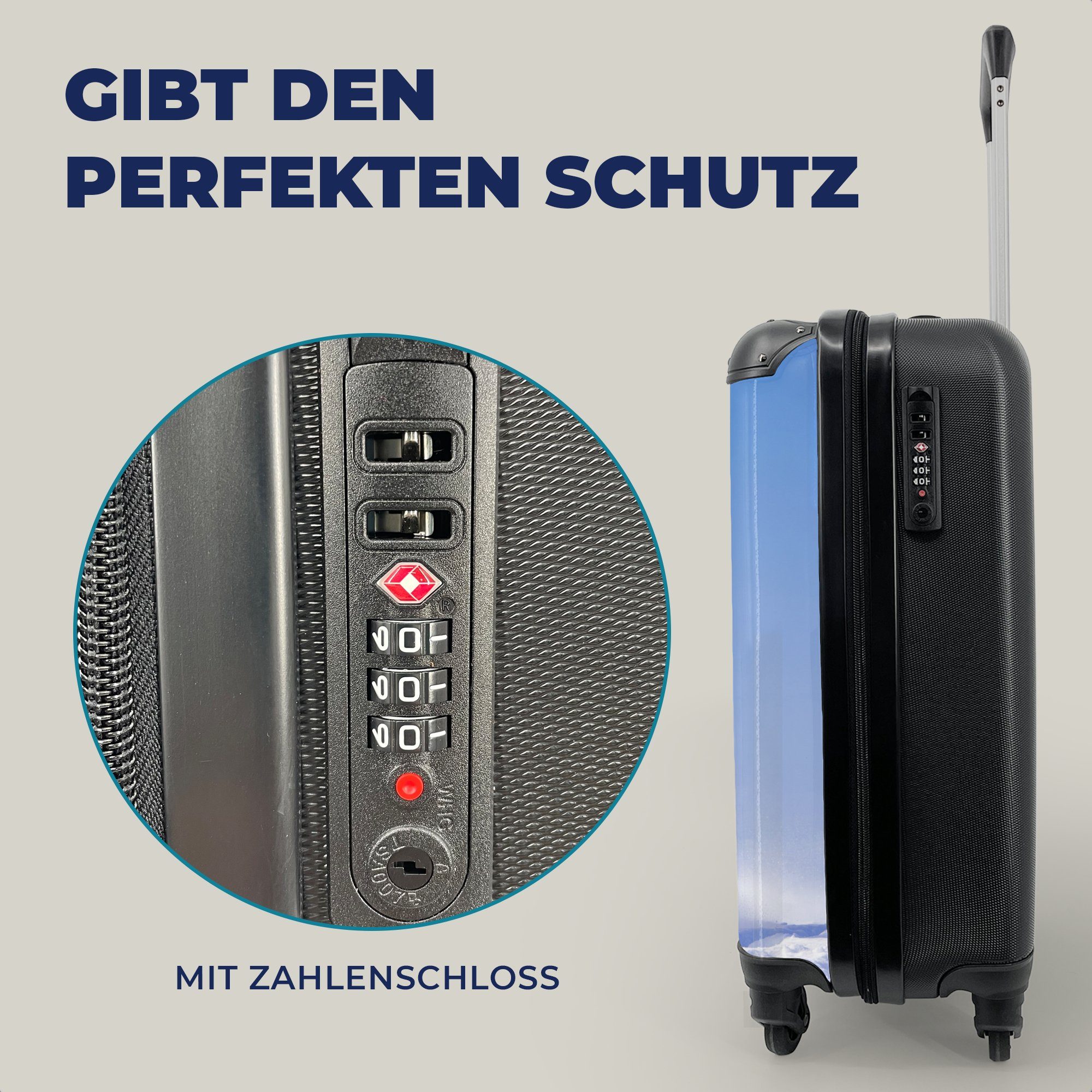 Reisekoffer Handgepäck rollen, Ferien, für Schnee MuchoWow 4 Rollen, - Winter mit Reisetasche Trolley, - Mähne, - Pferd Handgepäckkoffer