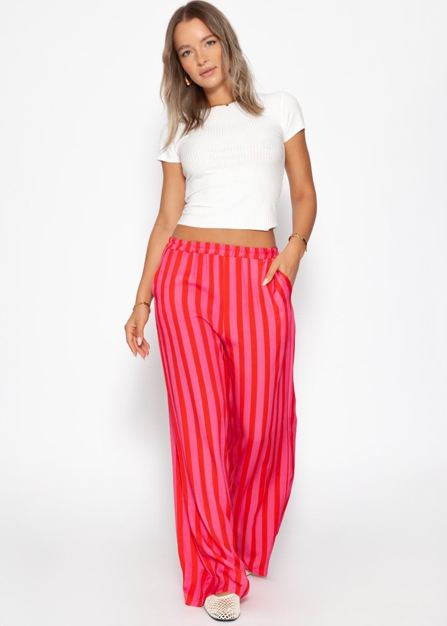 SASSYCLASSY Stoffhose Gestreifte Hose mit weitem Bein Damen Lässige Hose im günstig online kaufen