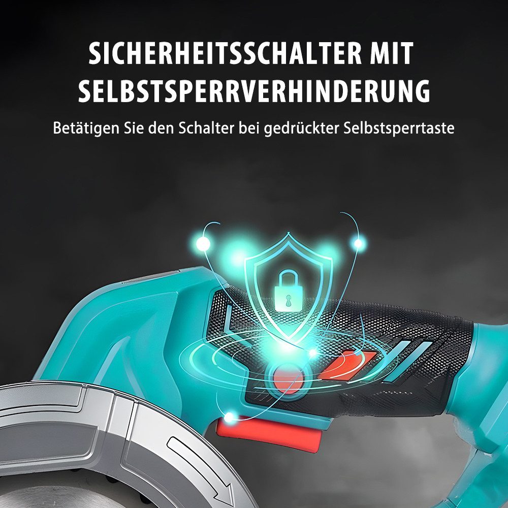 PODOFO Akku-Handkreissäge Bürstenlose Akku-Kreissäge 6" 18V, 6900 U/min, 0° bis 45°, für Holz, Weichmetall, Kunststoff, Fliesen