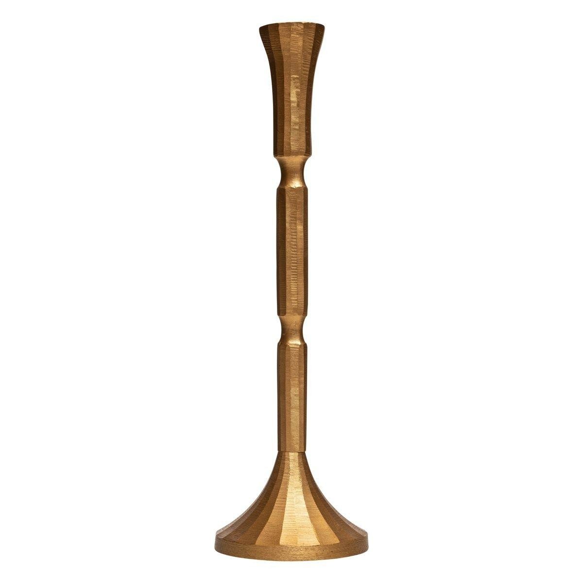 INNA-Glas Kerzenhalter Metall Kerzenständer Venita, Gold, 41,5 cm, Ø 13 cm